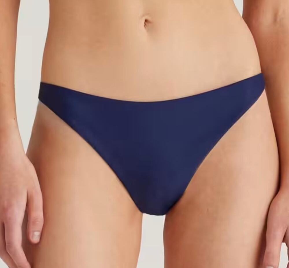 quince italian low-rise bikini bottom swimsuit deep navy blue women size small